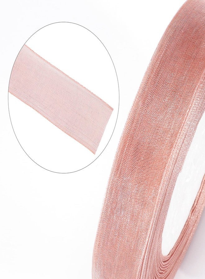 joycraft 3/4 in Rose Gold Gift Wrapping Ribbon - 50 Yds Sheer Chiffon Organza Handmade Ribbon for Wedding, Birthday, Baby Shower, Holidays, Anniversary - Image 4